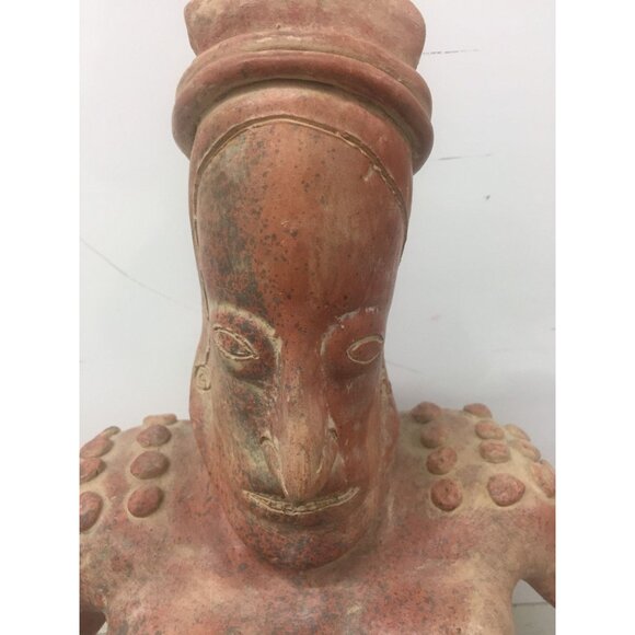 Vintage 1973 Ceramic Terracotta Mayan Figurine Female with A Large Chest Made In - Picture 3 of 10